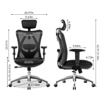 Sihoo M18 Ergonomic Office Chair Computer Desk Chair With Adjustable Headrest And Lumbar Support High Back Executive Swivel Ch