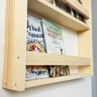 Ultimate Premium Products Floating Montessori Bookshelf, Space-Saver Nursery Book Shelves, Bookshelf For Kids Room, Hanging Shelf For Baby Nursery Room Decor, Spruce Wood Wall Nursery Bookshelf