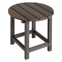 Lzrs Round Adirondack Side Table End Table Outdoor Side Tables For Patio Backyard Pool Indoor Companion Easy Maintenance W