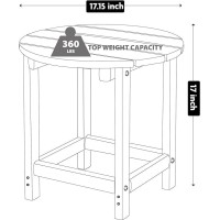 Lzrs Round Adirondack Side Table End Table Outdoor Side Tables For Patio Backyard Pool Indoor Companion Easy Maintenance W