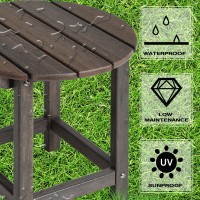 Lzrs Round Adirondack Side Table End Table Outdoor Side Tables For Patio Backyard Pool Indoor Companion Easy Maintenance W