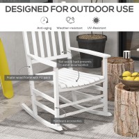 Outsunny Outdoor Rocking Chair Set Of 2 Patio Wooden Rocking Chair With Smooth Armrests High Back For Garden Balcony Porch