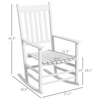 Outsunny Outdoor Rocking Chair Set Of 2 Patio Wooden Rocking Chair With Smooth Armrests High Back For Garden Balcony Porch