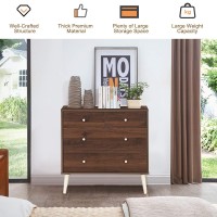 Ifanny 4 Drawer Dresser, Modern Chest Of Drawers With Metal Handles, Wood Dressers & Chests, Small Drawers For Small Spaces, Dresser Organizer For Bedroom, Living Room, Nursery Room (Walnut)