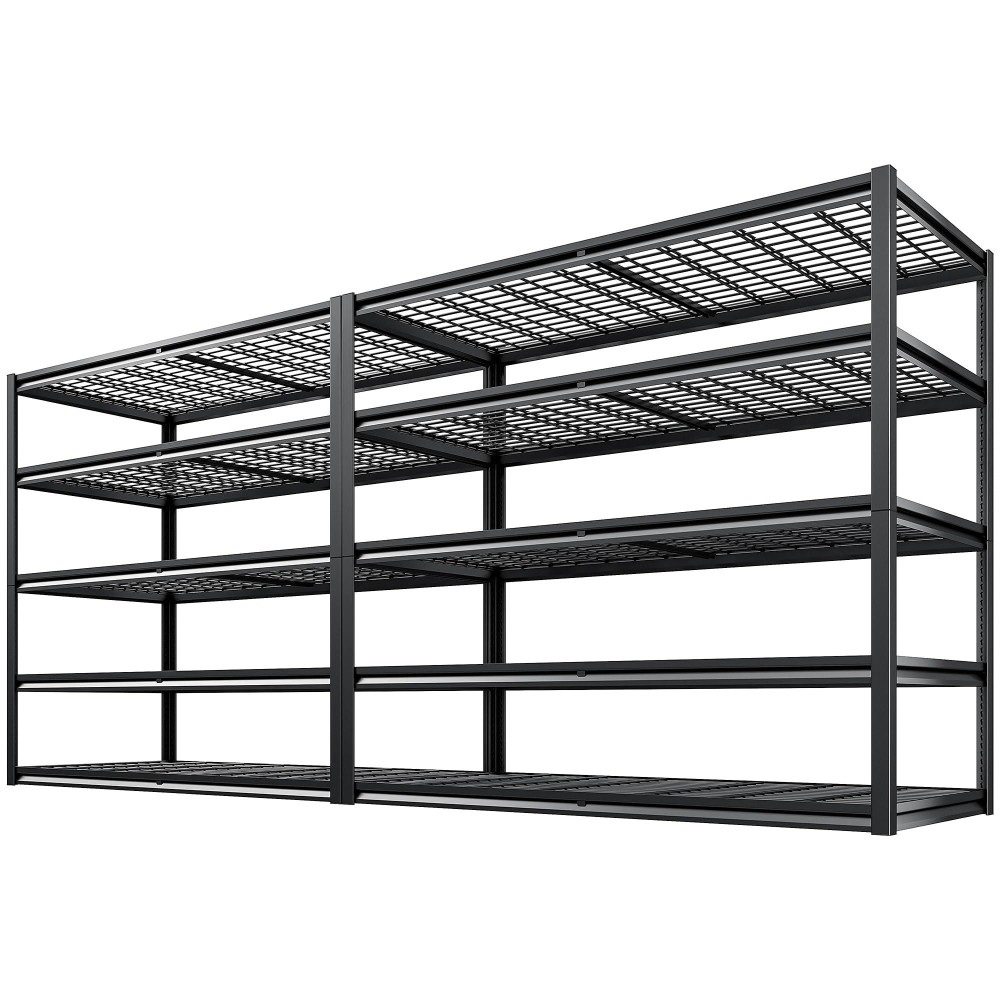 Reibii 552 W X 782 H X 26 D 5Tier Metal Garage Shelving Units 3000Lbs Capacity Adjustable Heavy Duty Shelves 2 Pack