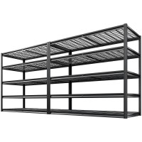 Reibii 552 W X 782 H X 26 D 5Tier Metal Garage Shelving Units 3000Lbs Capacity Adjustable Heavy Duty Shelves 2 Pack