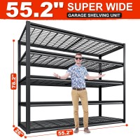 Reibii 552 W X 782 H X 26 D 5Tier Metal Garage Shelving Units 3000Lbs Capacity Adjustable Heavy Duty Shelves 2 Pack