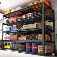 Reibii 552 W X 782 H X 26 D 5Tier Metal Garage Shelving Units 3000Lbs Capacity Adjustable Heavy Duty Shelves 2 Pack