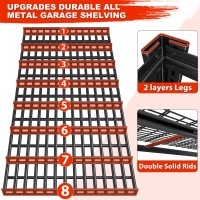 Reibii 552 W X 782 H X 26 D 5Tier Metal Garage Shelving Units 3000Lbs Capacity Adjustable Heavy Duty Shelves 2 Pack