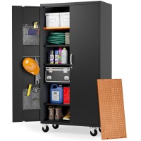 Metaltiger Extra-Spacious Metal Storage Cabinet With Wheels - Garage Storage Cabinet With Locking Doors, 72