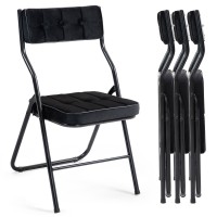 Homefun Padded Folding Chairs 4 Pack Foldable Dining Chairs With Cushion Portable And Assembled Folding Extra Chair For Guest