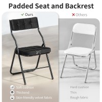 Homefun Padded Folding Chairs 4 Pack Foldable Dining Chairs With Cushion Portable And Assembled Folding Extra Chair For Guest