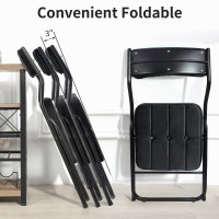 Homefun Padded Folding Chairs 4 Pack Foldable Dining Chairs With Cushion Portable And Assembled Folding Extra Chair For Guest