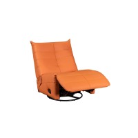 Georgena Orange PU Leather Swivel Glider Recliner