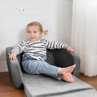 Zicoto Comfy Kids Chair For Toddler Stylish 2 In 1 Lounger Made Of Memory Foam Easily Unfolds Into A Soft Baby Couch To Nap On