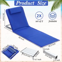 Beeveer 4 Pack Beach Lounge Chaise Chairs With 2 Folding Side Tables Portable Tanning Chair 5 Position Adjustable Lightweight Ca