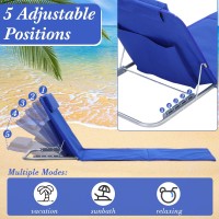 Beeveer 4 Pack Beach Lounge Chaise Chairs With 2 Folding Side Tables Portable Tanning Chair 5 Position Adjustable Lightweight Ca