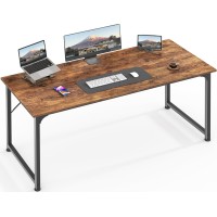 Huuger Computer Desk 55 Inch Office Desk Gaming Desk With Storage Writing Desk Work Desk For Home Office Study Modern Simpl