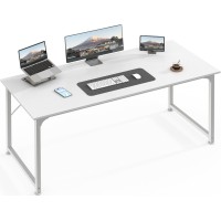 Huuger Computer Desk 55 Inch Office Desk Gaming Desk With Storage Writing Desk Work Desk For Home Office Study Modern Simpl