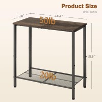 Hoctieon 2 Tier End Table Sofa Side Table Narrow Side Table With Storage Slim Nightstand For Small Spaces Metal Frame For L