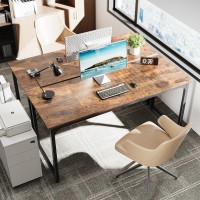 Huuger Computer Desk 63 Inch Office Desk Gaming Desk With Storage Writing Desk Work Desk For Home Office Study Modern Simpl