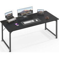 Huuger Computer Desk 55 Inch Office Desk Gaming Desk With Storage Writing Desk Work Desk For Home Office Study Modern Simpl