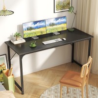 Huuger Computer Desk 55 Inch Office Desk Gaming Desk With Storage Writing Desk Work Desk For Home Office Study Modern Simpl