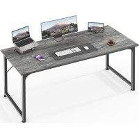 Huuger Computer Desk 55 Inch Office Desk Gaming Desk With Storage Writing Desk Work Desk For Home Office Study Modern Simpl