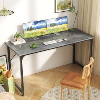 Huuger Computer Desk 55 Inch Office Desk Gaming Desk With Storage Writing Desk Work Desk For Home Office Study Modern Simpl