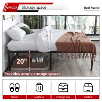 Emoda 20 Inch King Bed Frame No Box Spring Needed Heavy Duty Tall Metal Platform With Large Storage Space Noise Free Easy Ass