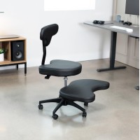 Vivo Ergonomic Cross Legged Chair With Wheels, Home And Office, Versatile Kneeling Chair, Height Adjustable, Yoga Desk Chair, Black, Chair-Cl02B