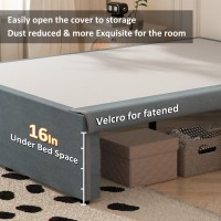 Maenizi 18 Inch Full Size Bed Frame With Skirt Heavy Duty Metal Bed Frame Full No Box Spring Needed Support Up To 3000 Lbs E