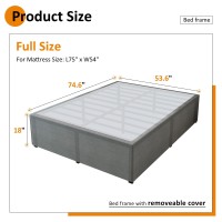 Maenizi 18 Inch Full Size Bed Frame With Skirt Heavy Duty Metal Bed Frame Full No Box Spring Needed Support Up To 3000 Lbs E