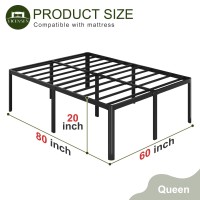 Yicensen 20 Inch Queen Bed Frame Rounded Corner Legs Platform Bed Frame Queen Size Heavy Duty Easy Assembly Noise Free No Box