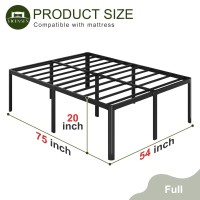 Yicensen 20 Inch Full Bed Frame Heavy Duty Full Size Platform Bed Frame With Rounded Corner Legs No Box Spring Needed Easy Asse