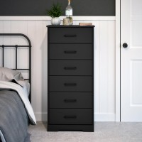 Prepac Rustic Ridge Farmhouse Dresser Black Dresser For Bedroom Chest Of Drawers With 6 Drawers 185 D X 2375 W X 515