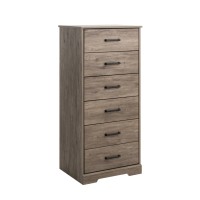 Prepac Rustic Ridge Farmhouse Dresser Brown Dresser For Bedroom Chest Of Drawers With 6 Drawers 185 D X 2375 W X 515