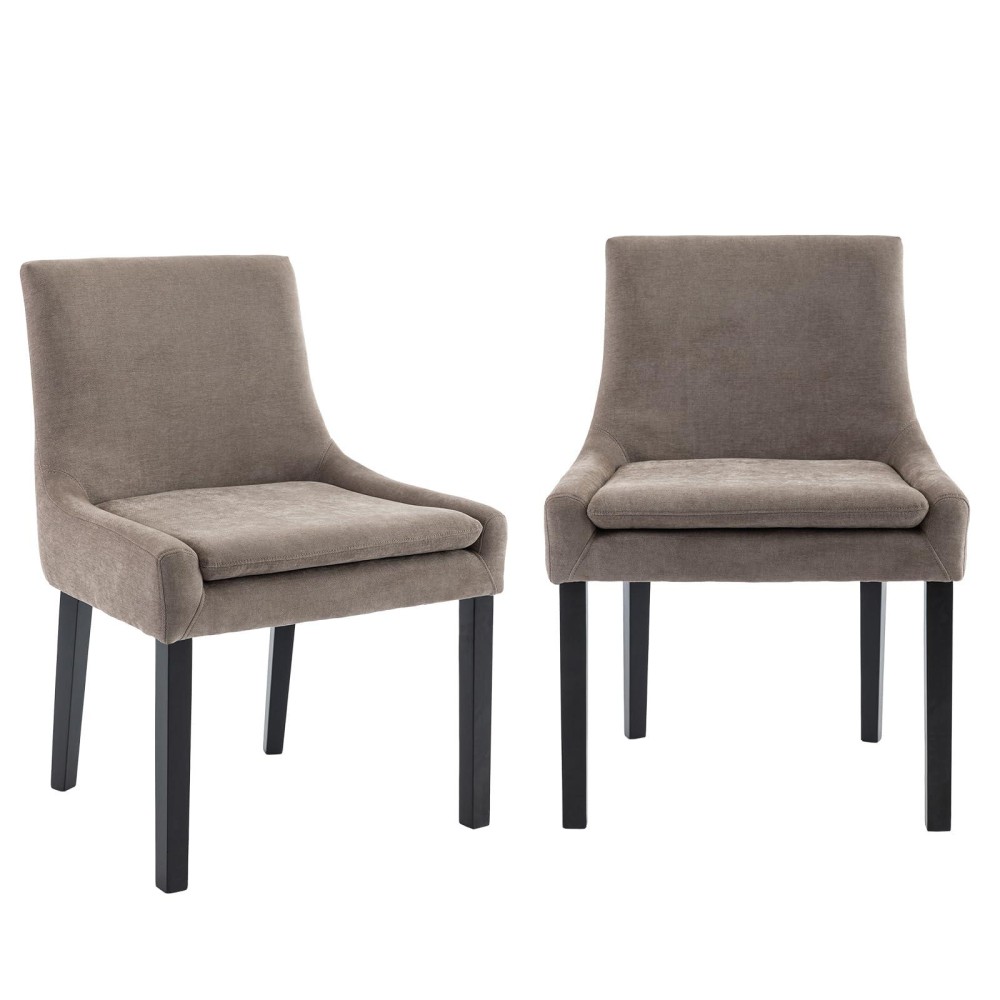 Colamy Modern Dining Chairs Set Of 2 Upholstered Corduroy Accent Side Leisure Chairs With Mid Back And Wood Legs For Living Roo