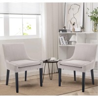 Colamy Modern Dining Chairs Set Of 4 Upholstered Corduroy Accent Side Leisure Chairs With Mid Back And Wood Legs For Living Roo