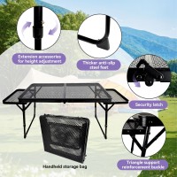 Brian Dany Folding Grill Table Camping Table Metal Portable Picnic Table Lightweight Height Adjustable Foldable Table For Ou