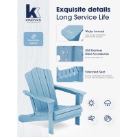 Kingyes Folding Adirondack Chair Set Of 6 Hdpe Allweather Folding Adirondack Chair Light Blue