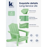 Kingyes Folding Adirondack Chair Set Of 8 Hdpe Allweather Folding Adirondack Chair Light Green