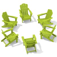 Kingyes Folding Adirondack Chair Set Of 6 Hdpe Allweather Folding Adirondack Chair Apple