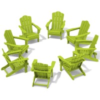 Kingyes Folding Adirondack Chair Set Of 8 Hdpe Allweather Folding Adirondack Chair Apple