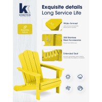 Kingyes Folding Adirondack Chair Set Of 8 Hdpe Allweather Folding Adirondack Chair Yellow