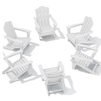 Kingyes Folding Adirondack Chair Set Of 6 Hdpe Allweather Folding Adirondack Chair White