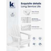 Kingyes Folding Adirondack Chair Set Of 6 Hdpe Allweather Folding Adirondack Chair White