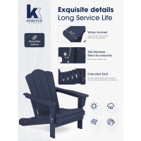 Kingyes Folding Adirondack Chair Set Of 8 Hdpe Allweather Adirondack Chair Navy