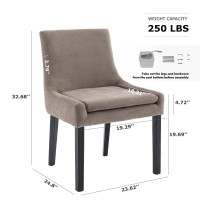 Colamy Modern Dining Chairs Set Of 6 Upholstered Corduroy Accent Side Leisure Chairs With Mid Back And Wood Legs For Living Roo