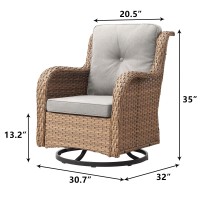 Rilyson Patio Chairs Wicker Outdoor Chair 4 Piece Rattan Swivel Rocking Chairs Set Patio Glider Rocker Chair For Porch Deck Ga